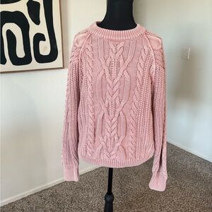 Free People Blush Cable Knit Sweater